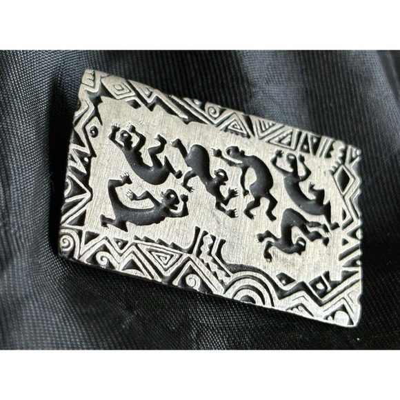 Vintage Pewter Tribal Fetish Brooch Pin by Alice Seely Pewter 1.5" Fetish Style - Picture 4 of 7